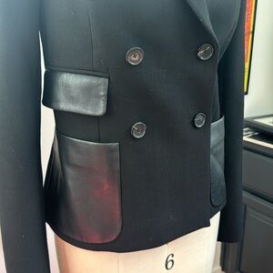 ALC black blazer with leather pockets. So chic! Size 4 or small.